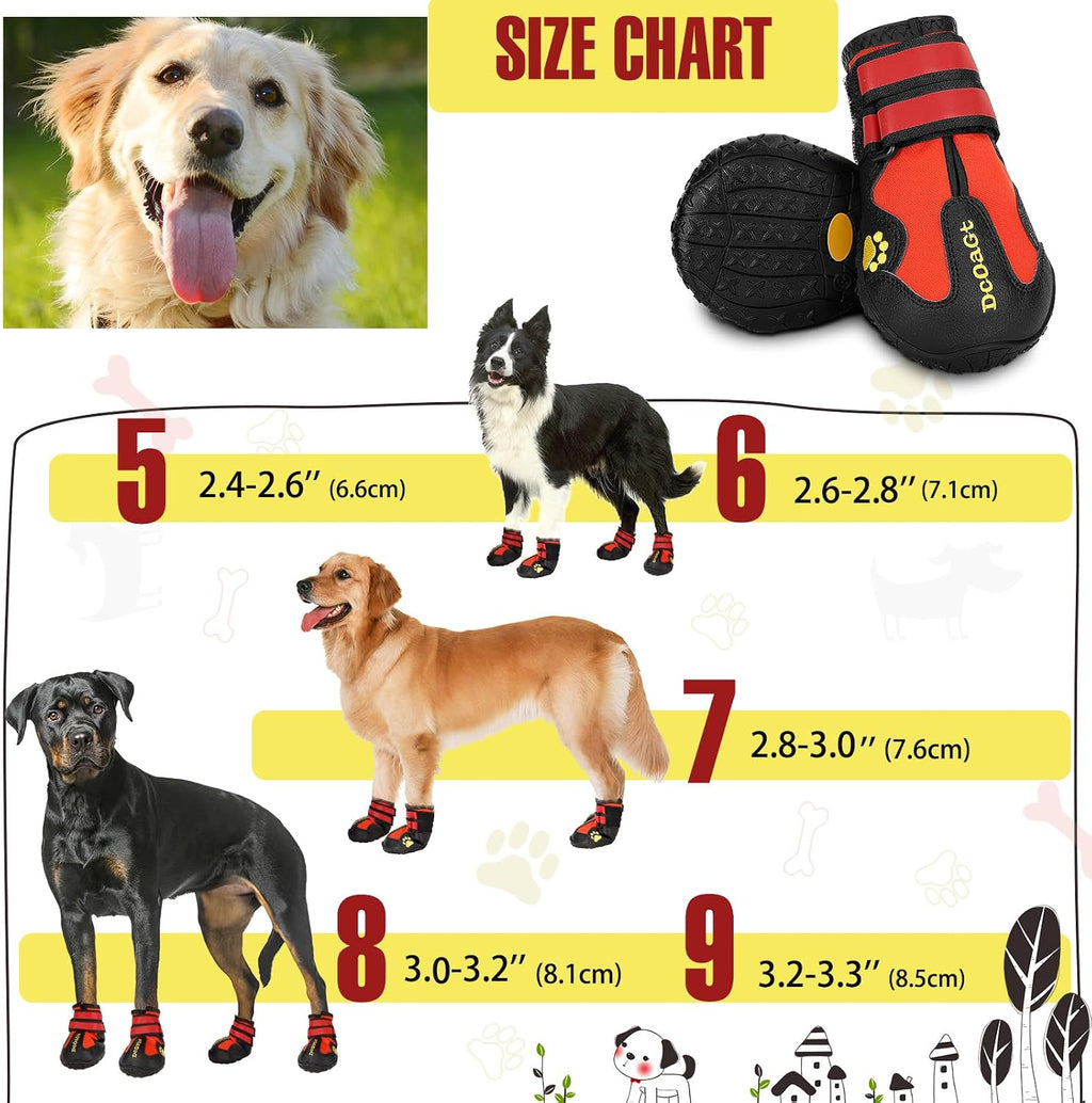 DcOaGt Dog Shoes Large Size Dogs XXL,Waterproof Dog Boots Dog Booties