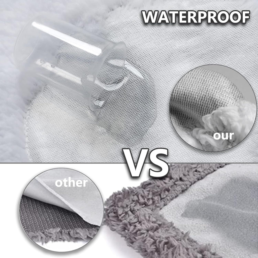 Waterproof Dog Blanket Reversible Pet Sherpa Fleece 40x30 Blue