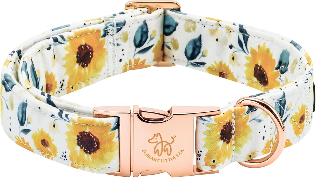 Fall Dog Collar, Autumn Pet Collar Durable Yellow Plaid Dog Collars Male or Female Holiday Pet Gift Adjustable Dog Colla