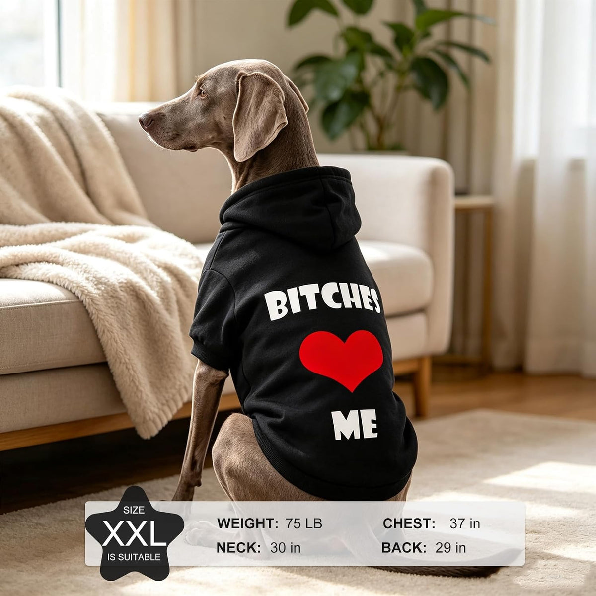 Dog Hoodies for Small Medium Large Dogs,Black L