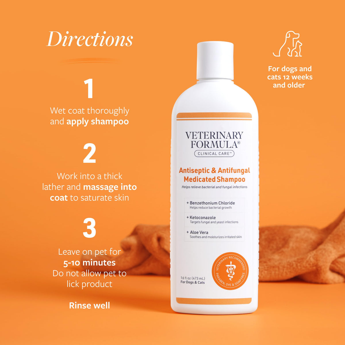 Veterinary Formula Antiseptic & Antifungal Shampoo - Medicated - 16 oz