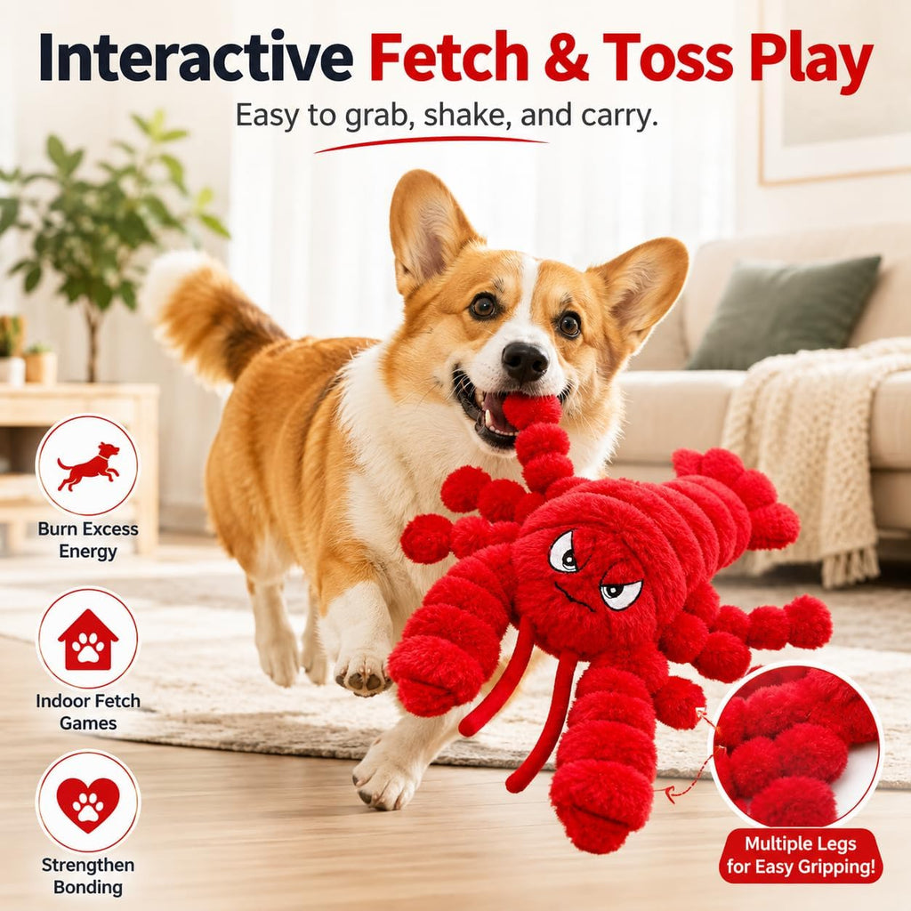 Dog Toys for Small Medium Dogs - Squeaky Plush Puppy Chew Toys with 3 Squeakers and Crinkle Paper, Interactive Pet Toys 