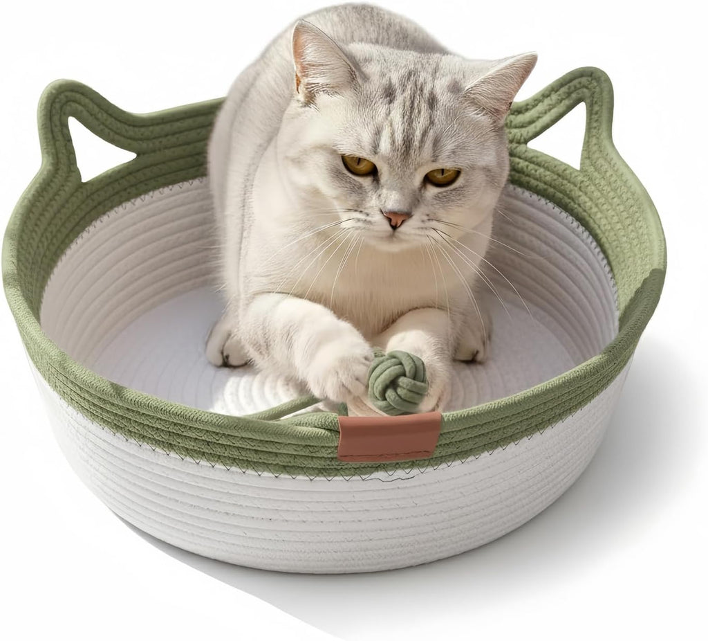 Instinct Basket for Cats - Stimuli Handwoven Cotton Rope Enrichment Bed