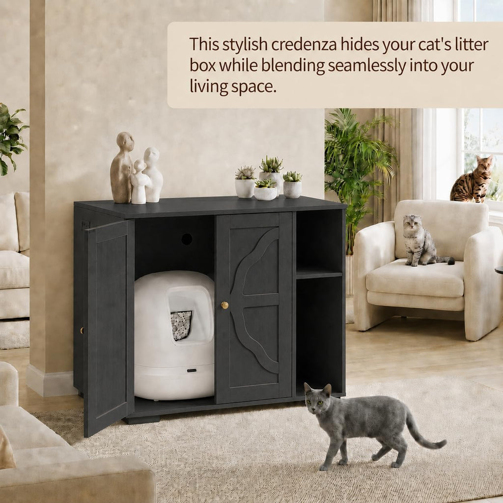 Dog-Proof Hidden Litter Box Enclosure End Table,