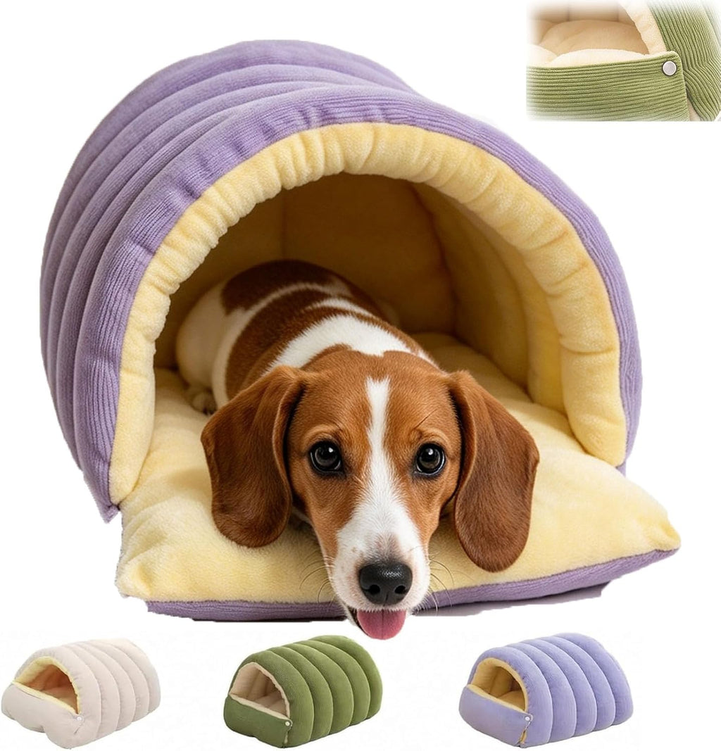 Dachshund Cave Bed, Cat Cave Bed & Dog Cave Beds (Medium,Green)