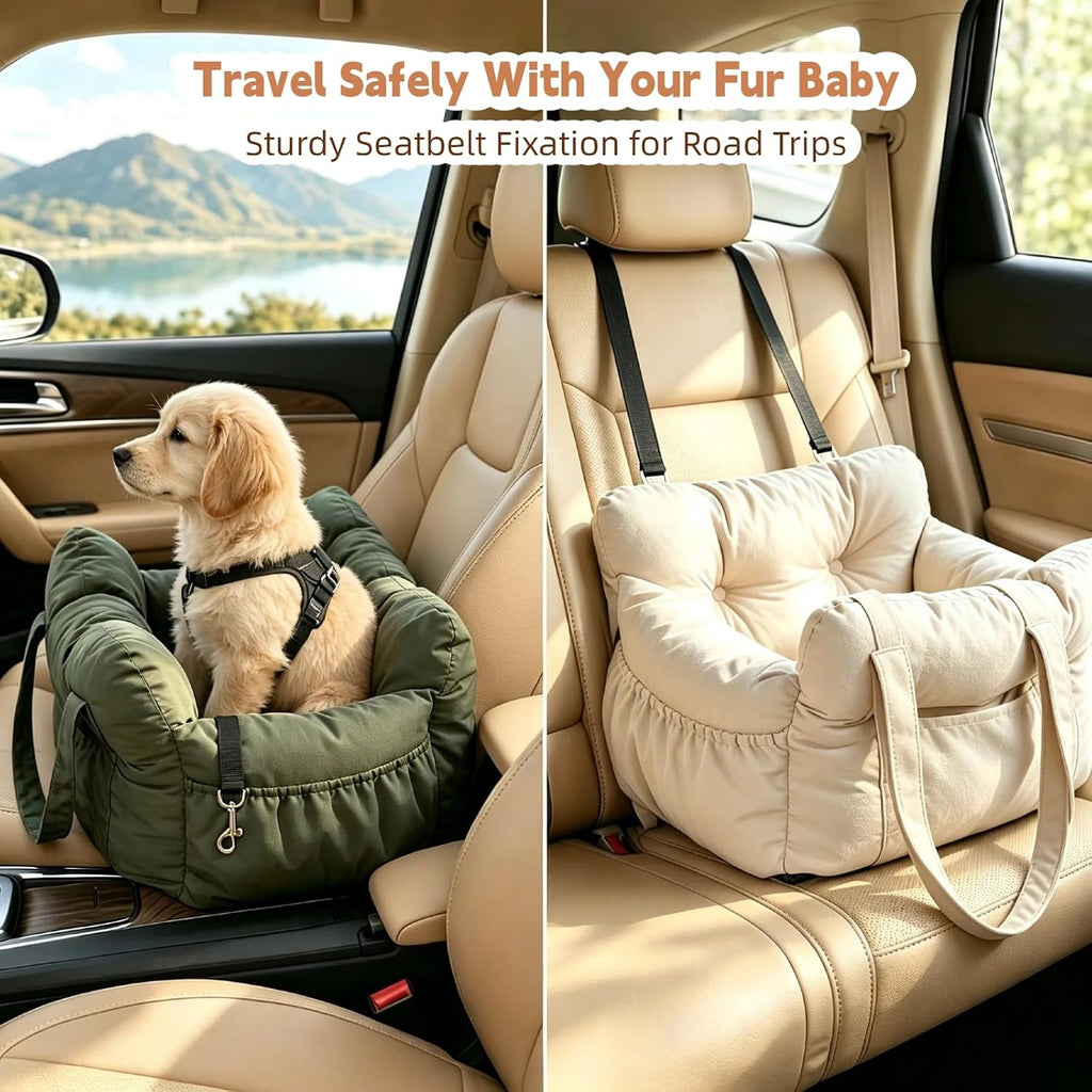 Pet Road Trip Accessory Car Seat for Small Medium Dog (Gray, M)