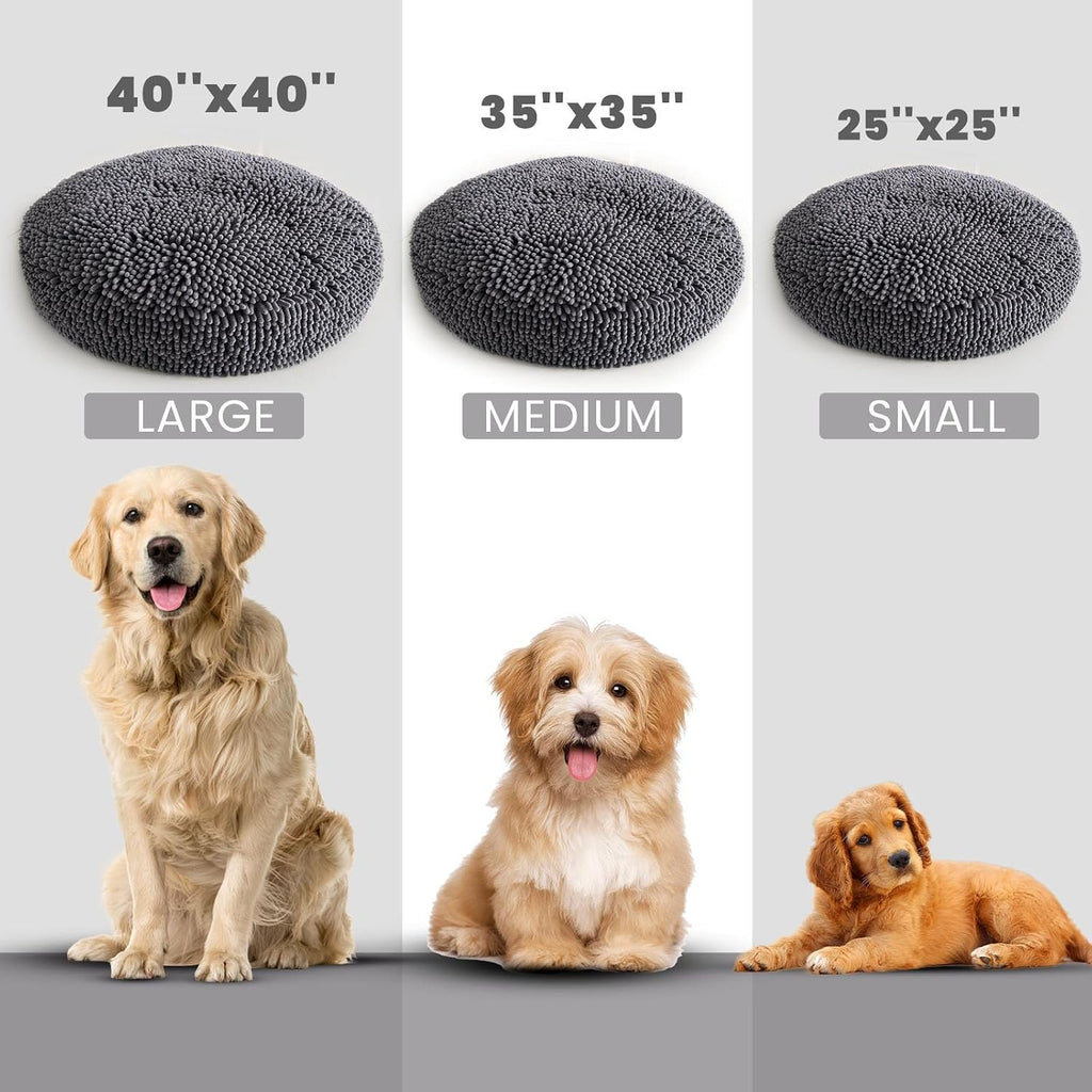 Muddy Mat® Cloud K-9 Dog Beds for Small Dogs & Cats, Soft & Relaxing Round Dog Bed, Chenille Material, Removable Cover, 