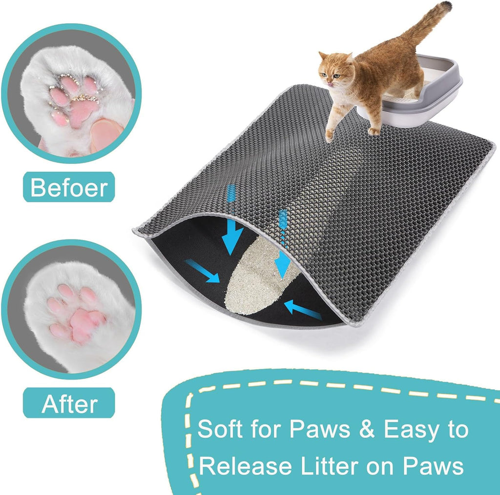 Cat Litter Mat Large, 35x25 In Cat Litter Trapping Mat, Scatter Control