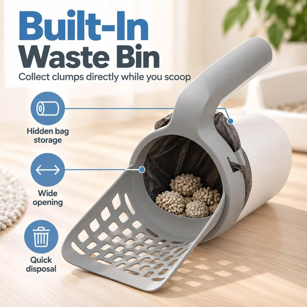 Cat Litter Scoop with Waste Container