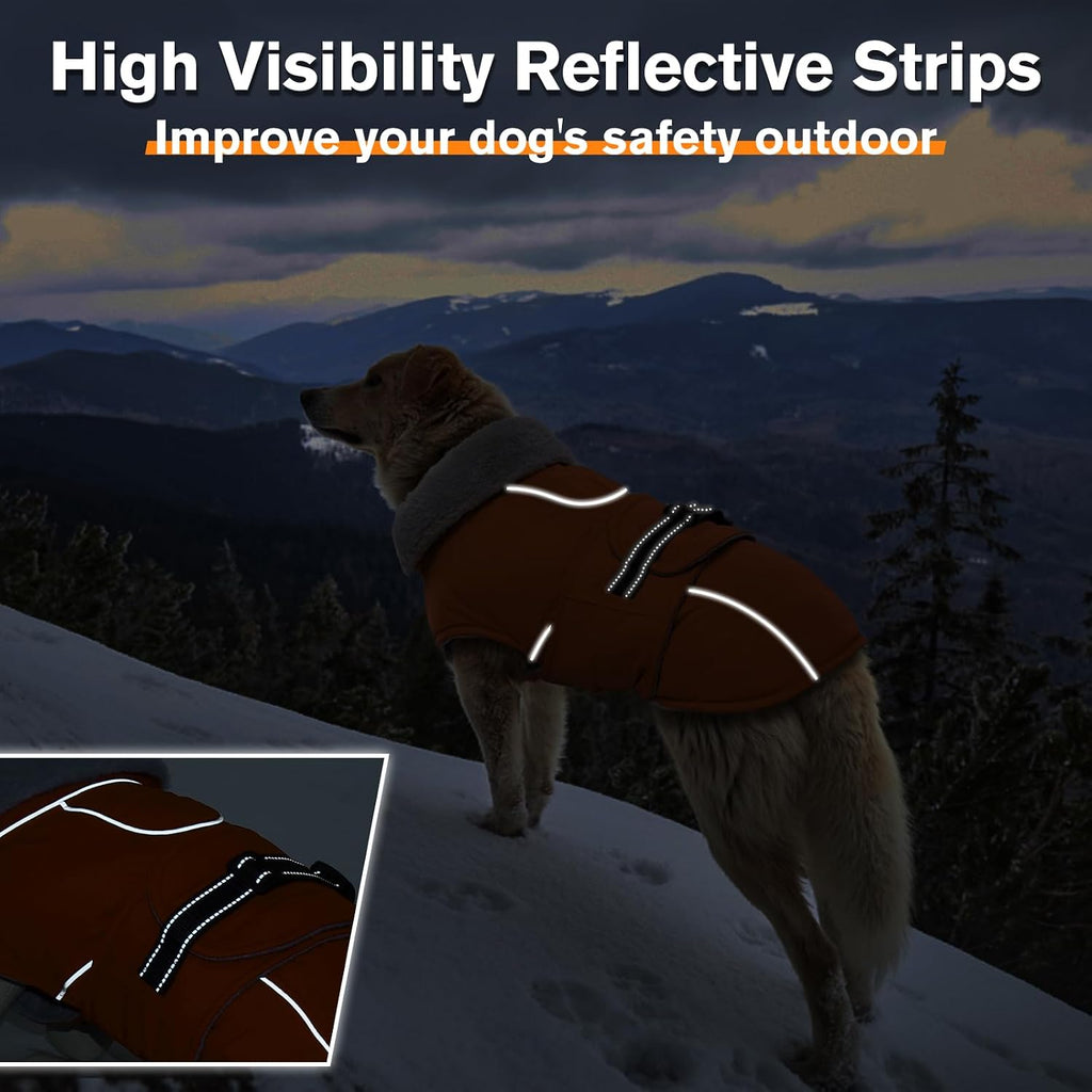 Dog Coat Waterproof Dog Jacket Fleece Vest with Adjustable Buckle
