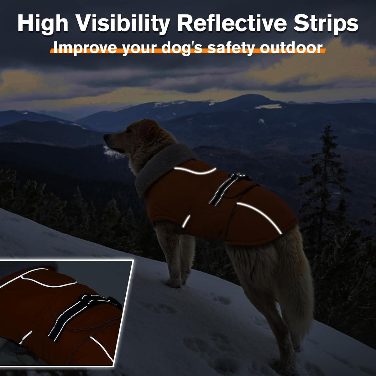 Dog Coat Waterproof Dog Jacket Fleece Vest with Adjustable Buckle
