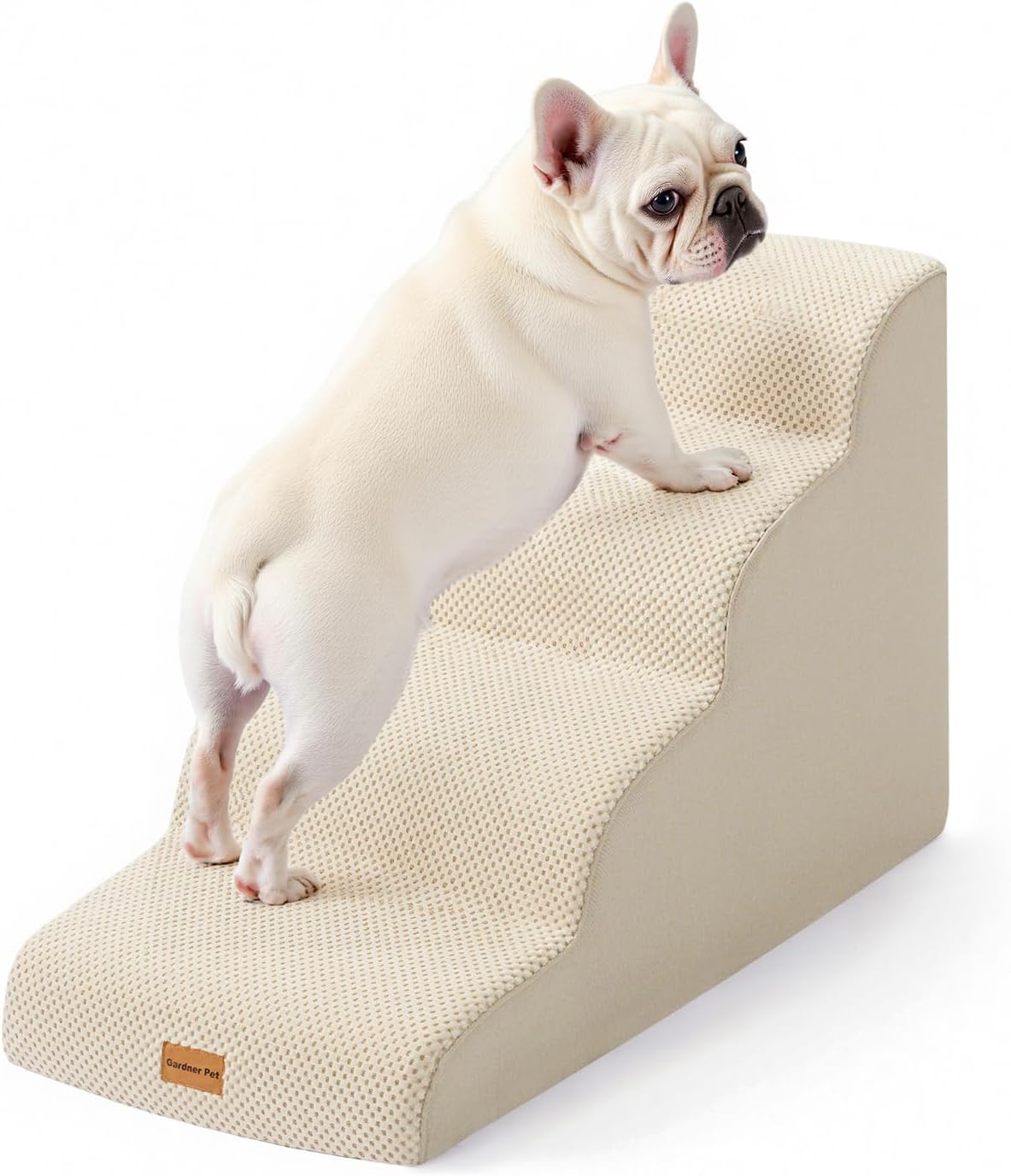 Gardner Pet Dog Stairs for Small Dogs 16.5" H, 2 in 1 Transformable 3-Step Pet Stairs and ramp, Dog Steps for Couch (13-