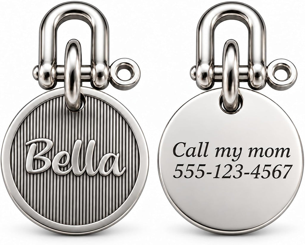 BONBOY Personalized Dog ID Tags, Custom Copper-Nickel Alloy Pet Name Tag