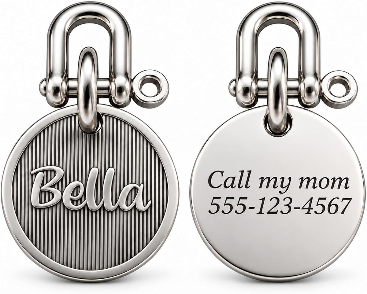 BONBOY Personalized Dog ID Tags, Custom Copper-Nickel Alloy Pet Name Tag