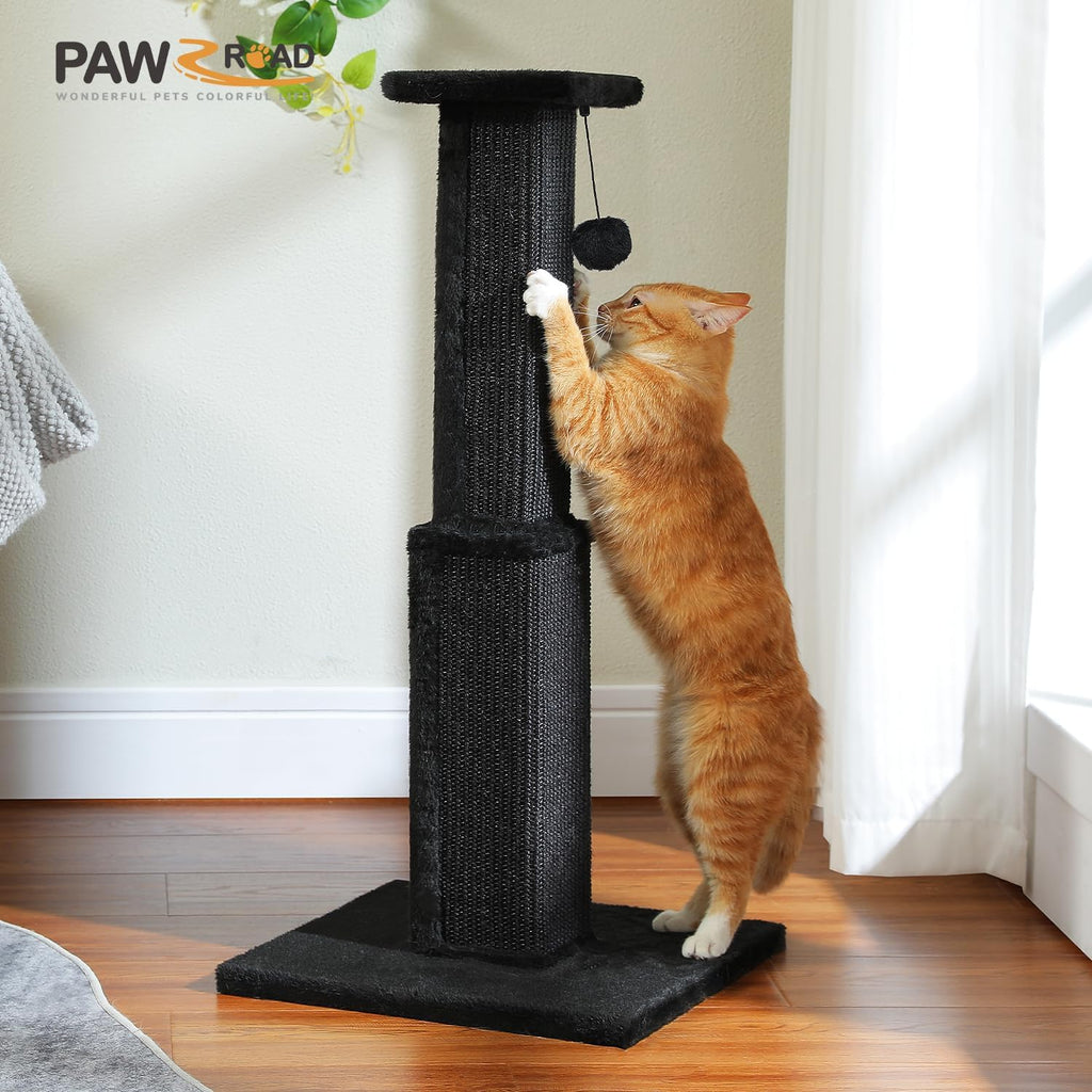 PAWZ Road Large Cat Scratching Post 32" Tall Black Cat Scratcher