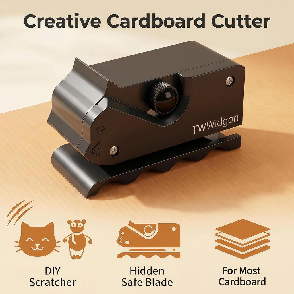 Cardboard Cutter for Cat Scratches (Black, Non-3D Printed)