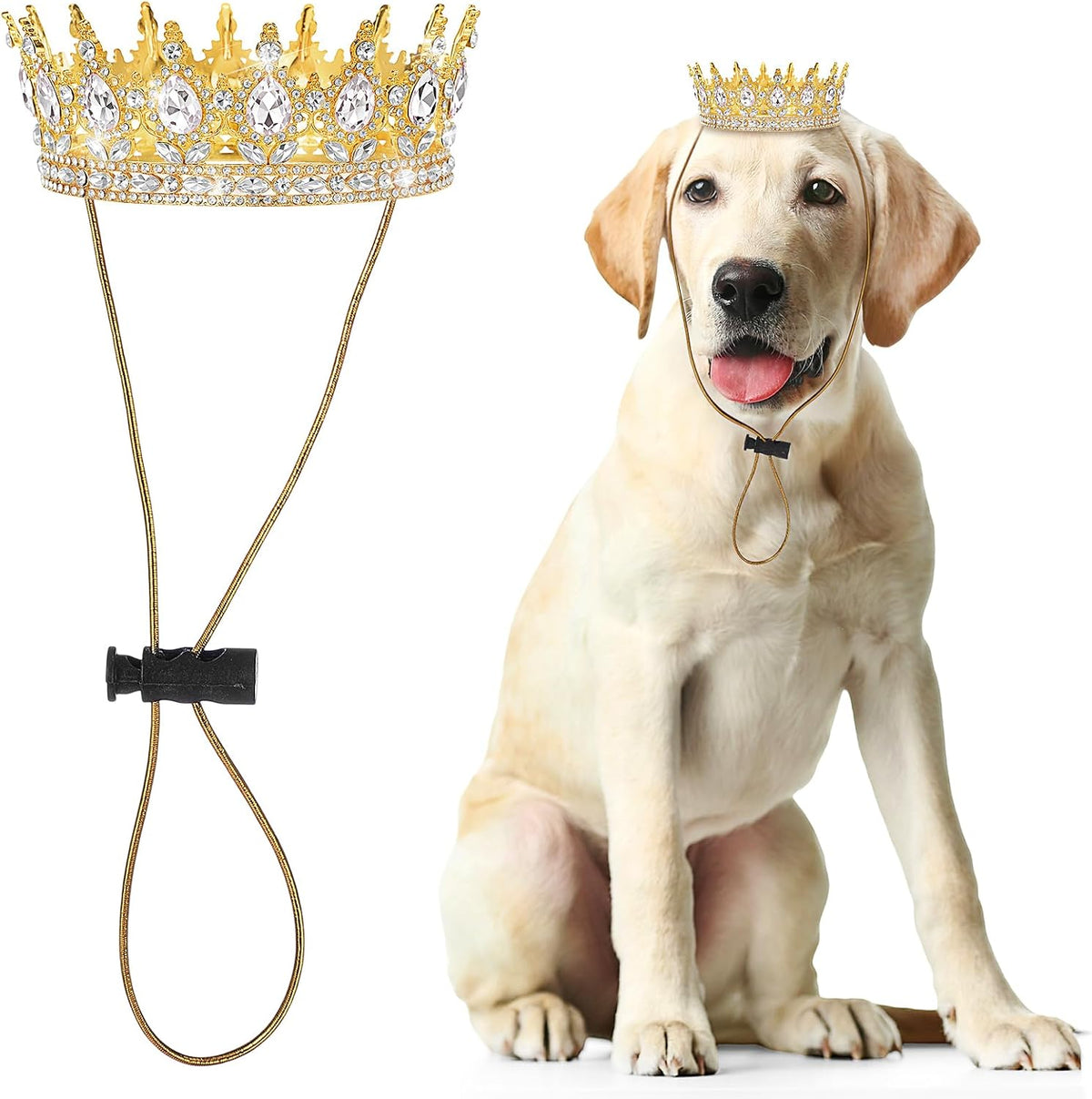 Abbylike White Small Dog Birthday Crown Queen for Pet Costume