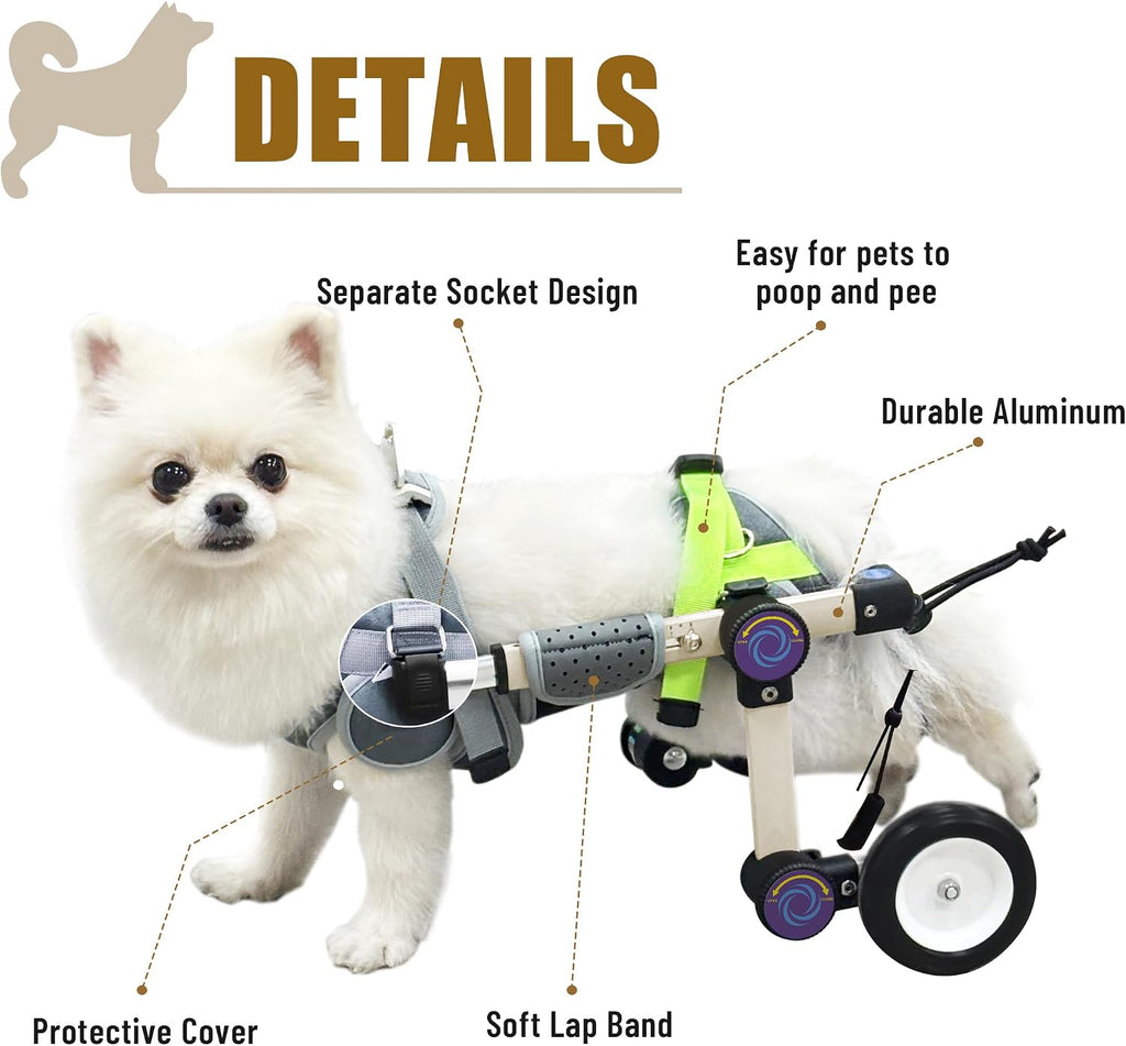 Dog Wheelchair for Back Legs, Adjustable Mobility Cart for Dog
