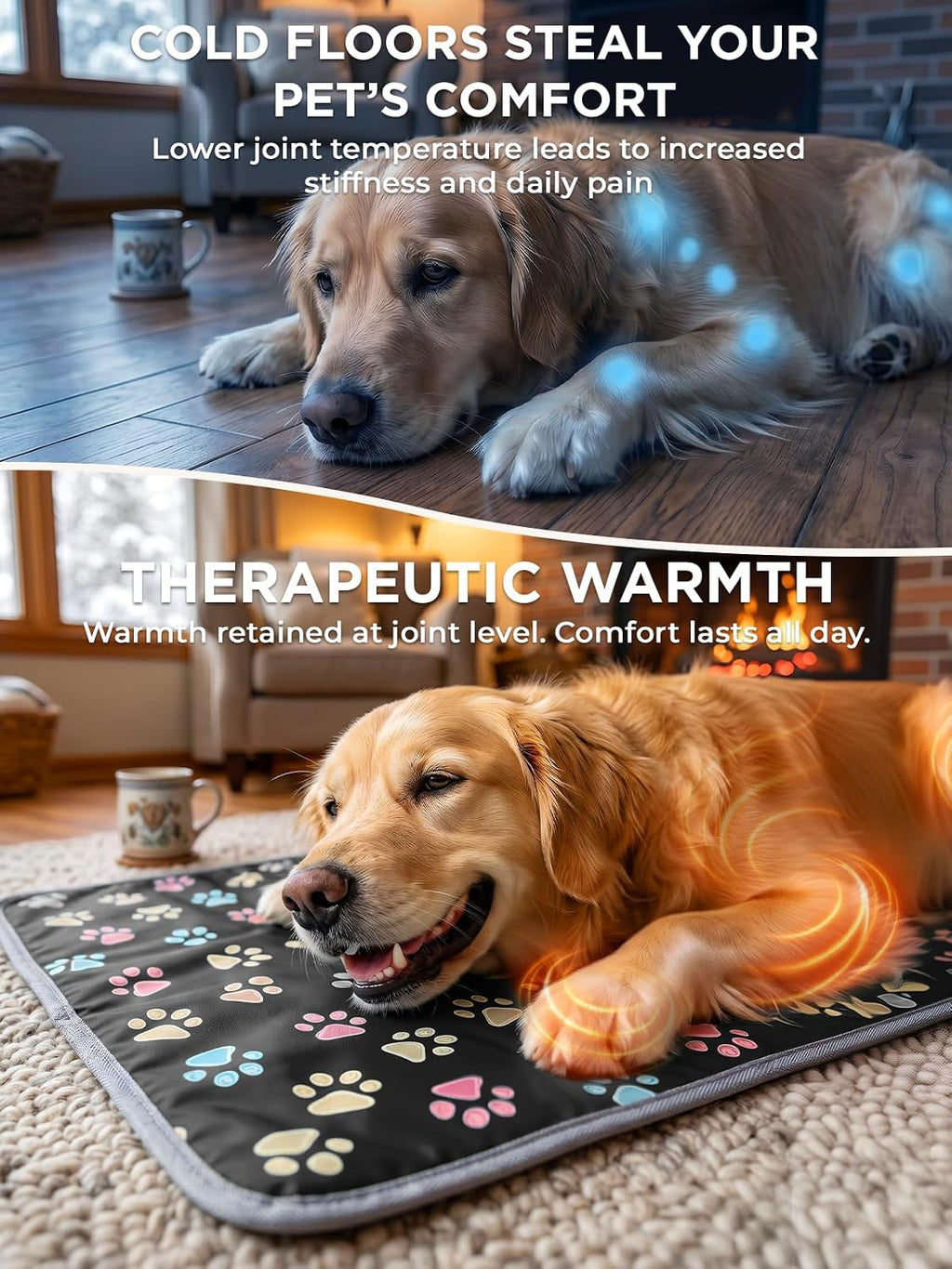 Pet Heating Pad for Cats & Dogs, Round-12 in, Tough Warming Mat