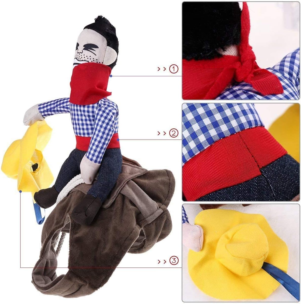 Cowboy Rider Dog Costume Dogs Outfit Knight Style Doll Hat Halloween Day Pet Costume (XL)