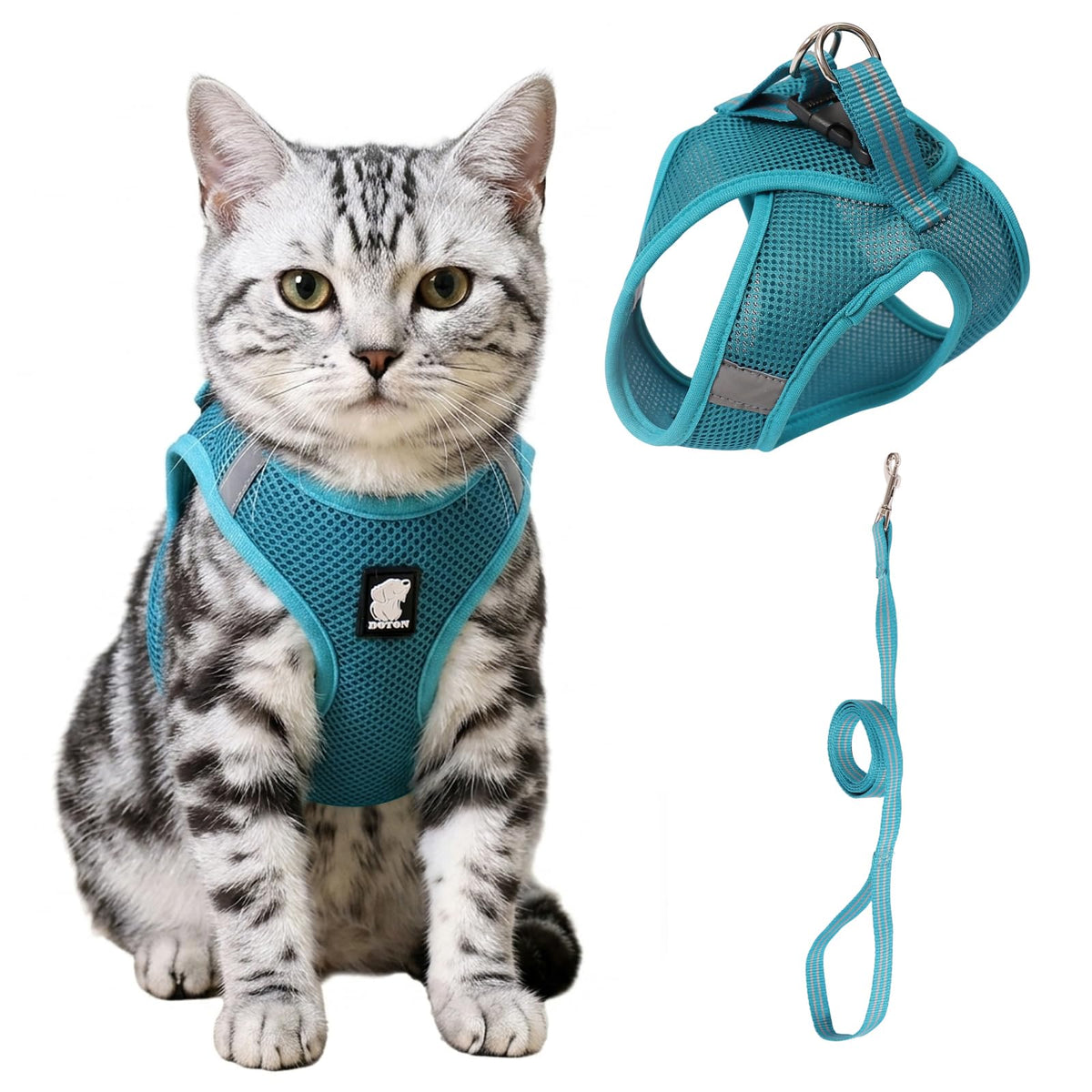 HEYWEAN Cat Harness and Leash - Ultra Light Escape Proof Kitten Collar Cat Walking Jacket with Running Cushioning Soft and Comfortable Suitable for Puppies Rabbits