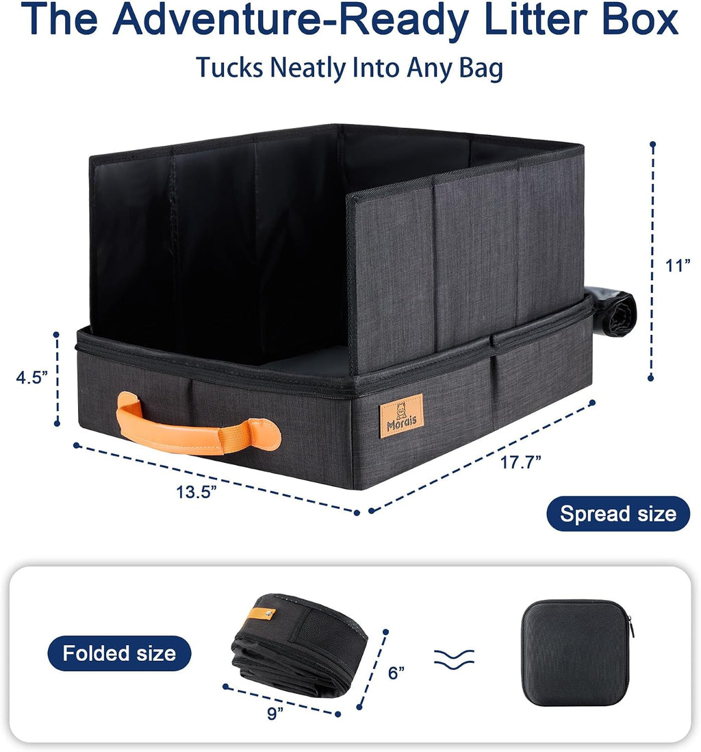 Portable Travel Litter Box for Cats, 17.7"×13.5"×11"