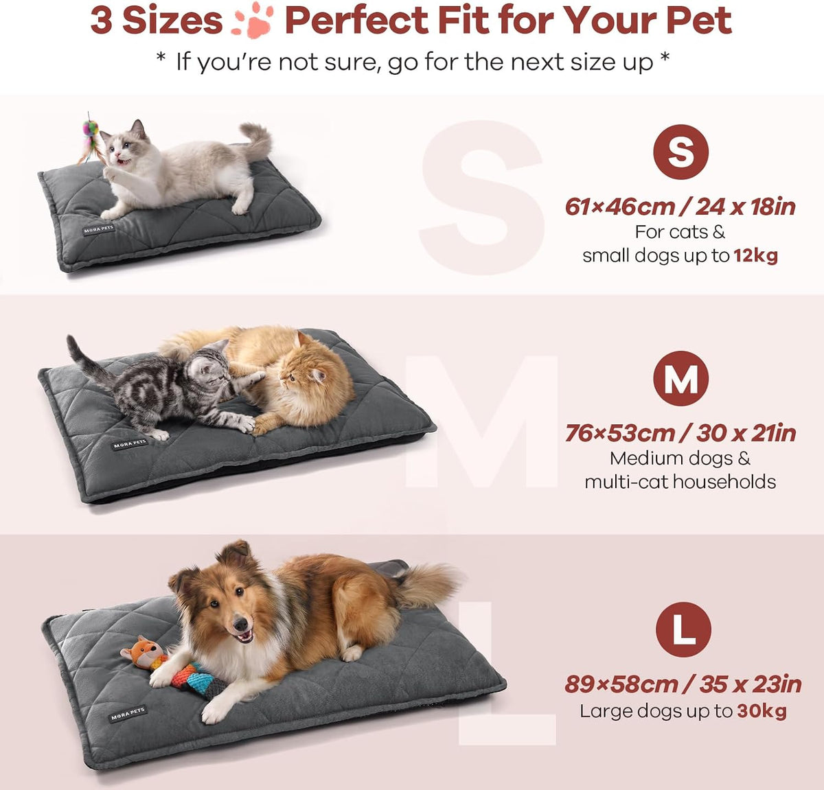 Mora Pets Self Warming Cat Bed Self Heating Cat Ped24 x 18 Inches