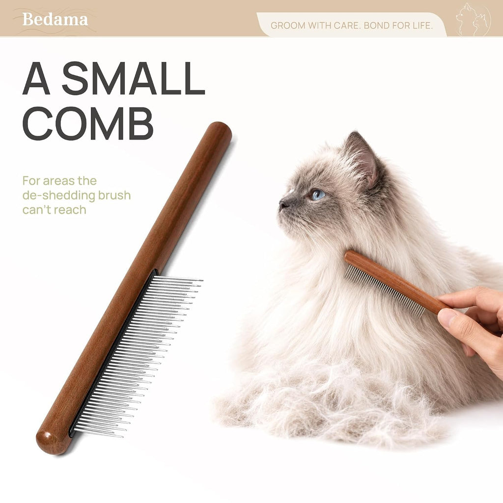 2-in-1 Deshedding & Dematting Cat Brush for Long Haired Cats