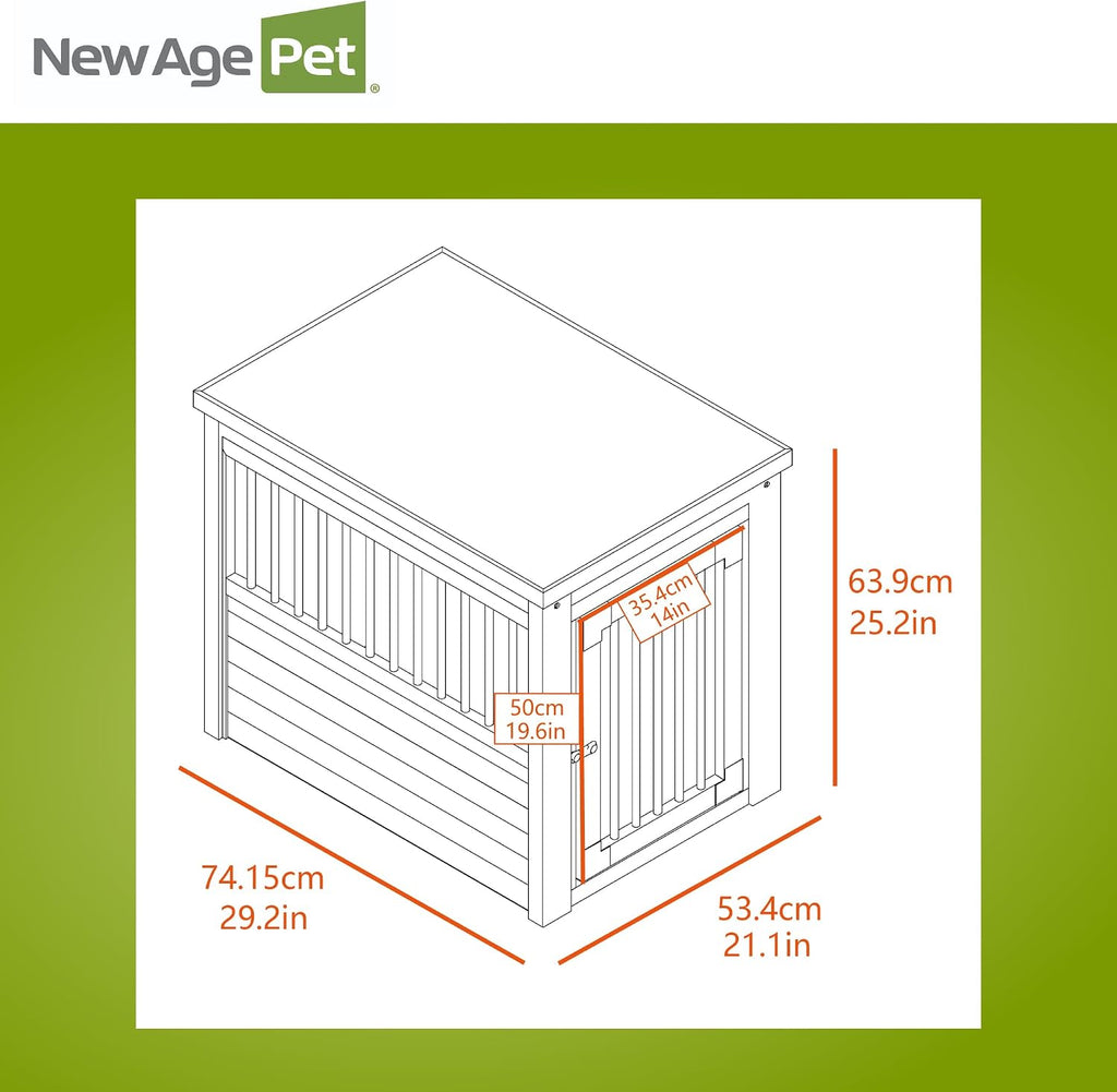New Age Pet® ECOFLEX® Medium Furniture Style Dog Crate & End Table, White