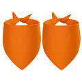 Agroon Blank Dog Bandana Orange Large 2PCS, DIY Solid Cotton Triangle Scarf