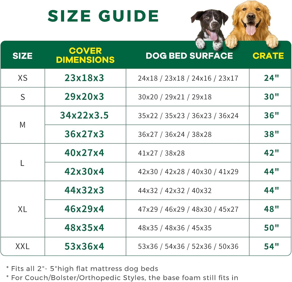 Pawfinity Waterproof Dog Bed Cover Replacement Washable, Zipper Closure
