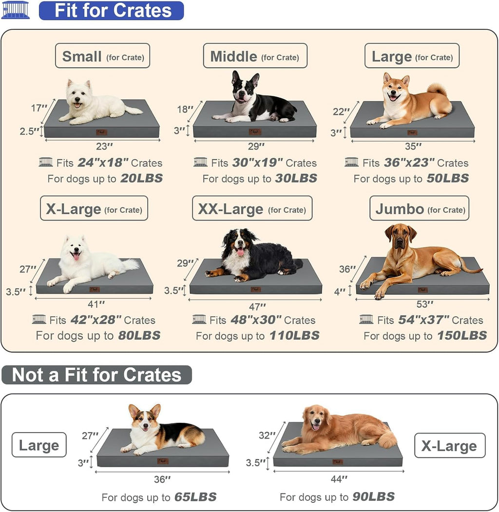 Outdoor Waterproof Orthopedic Dog Bed for Large Dogs