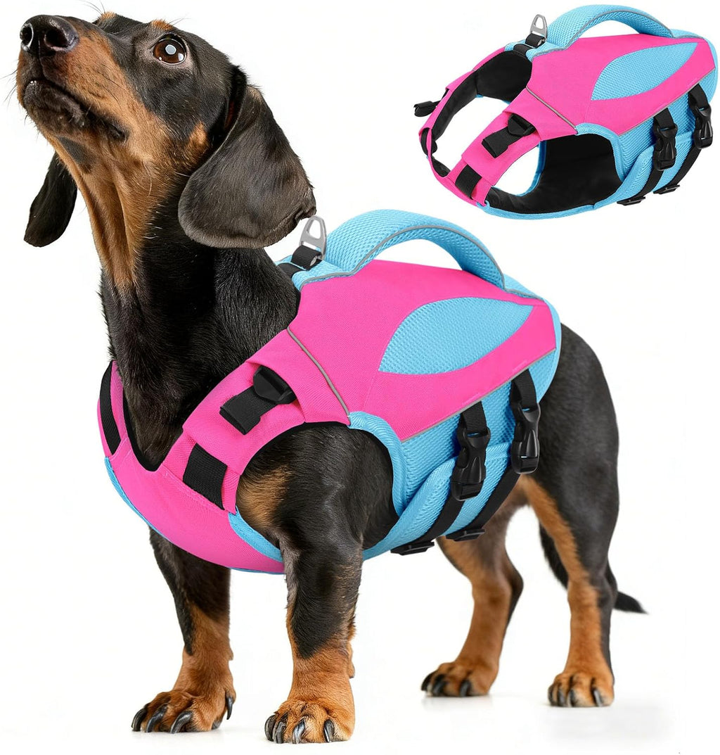 Dog Life Jacket High Buoyancy Small Dog Life Vest for Swimming, S