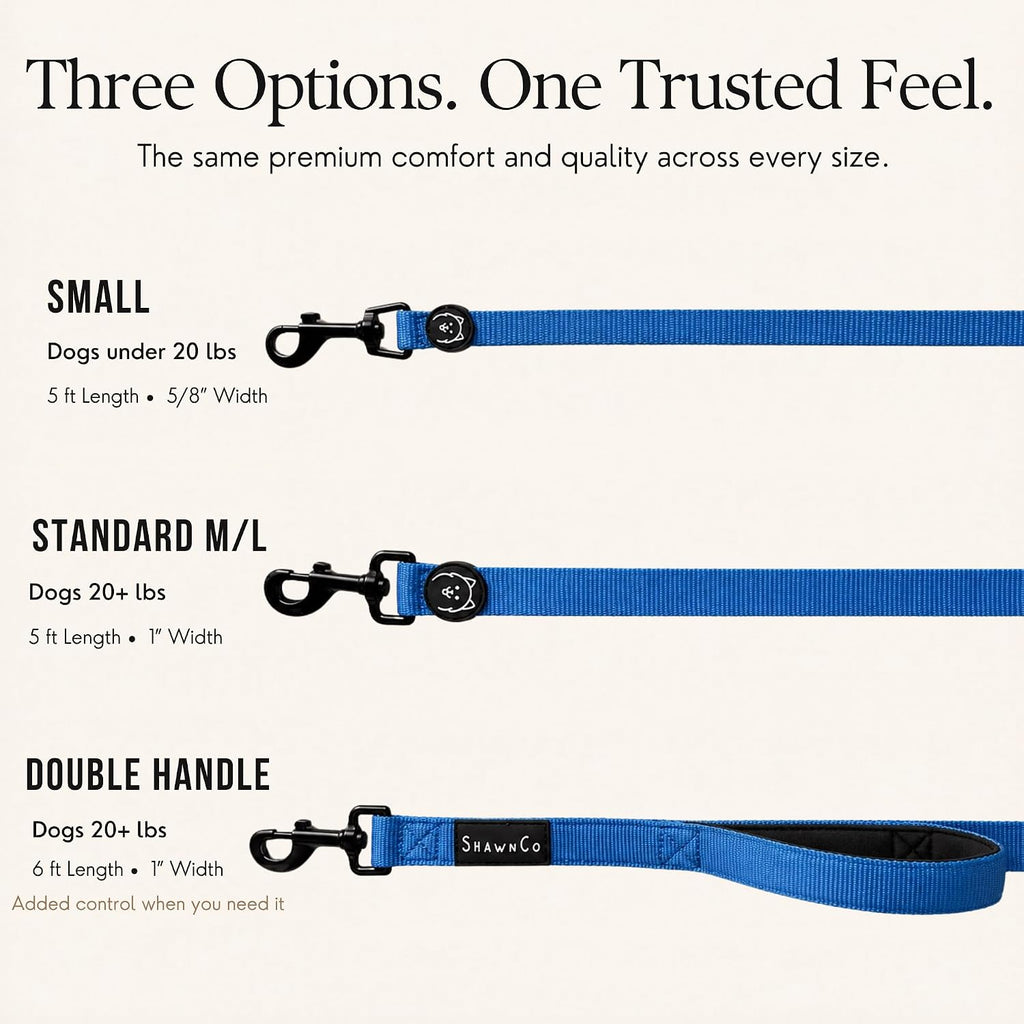 ShawnCo Dream Walk Dog Leash (Icy Lilac,M/L 6FT w/ 2 Handles)