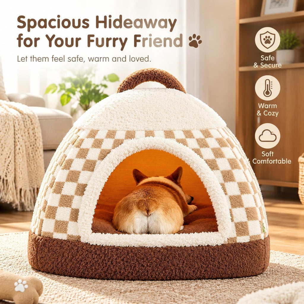 Indoor Dog House, Dog Cave for Small & Medium Dogs