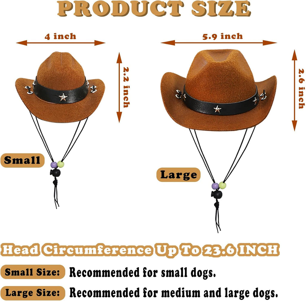 Goyoswa Halloween Dog Costume - Cowboy Hat & Bandana, Brown & Red, Large