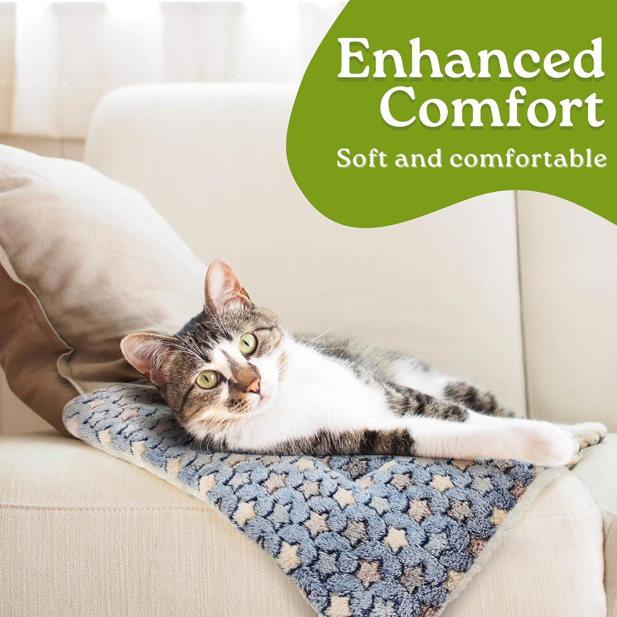 2 Pack Cat Blankets for Indoor Cats, Ultra Soft Reversible Mat, Fluffy Flannel Blanket for Small Dogs and Cats, Washable