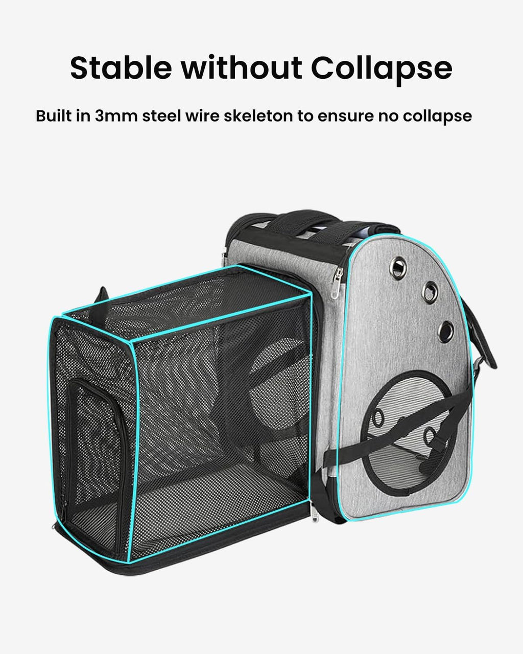 Expandable Cat Backpack Carrier for Small Cats/Dogs Airline Approved