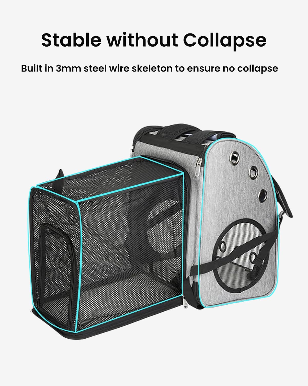 Expandable Cat Backpack Carrier for Small Cats/Dogs Airline Approved