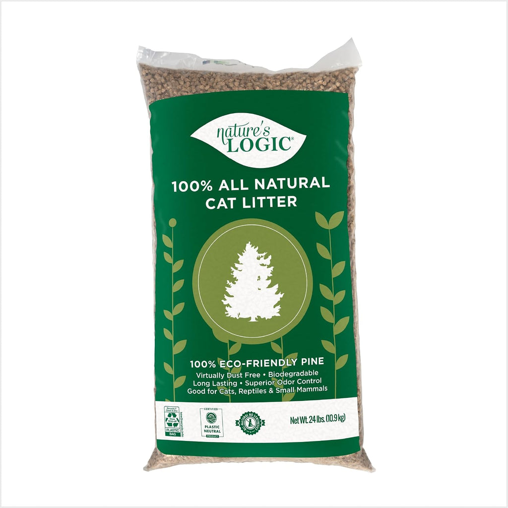 NATURE'S LOGIC Pine Pellet Cat Litter - 100% Natural - Unscented, 12 lb