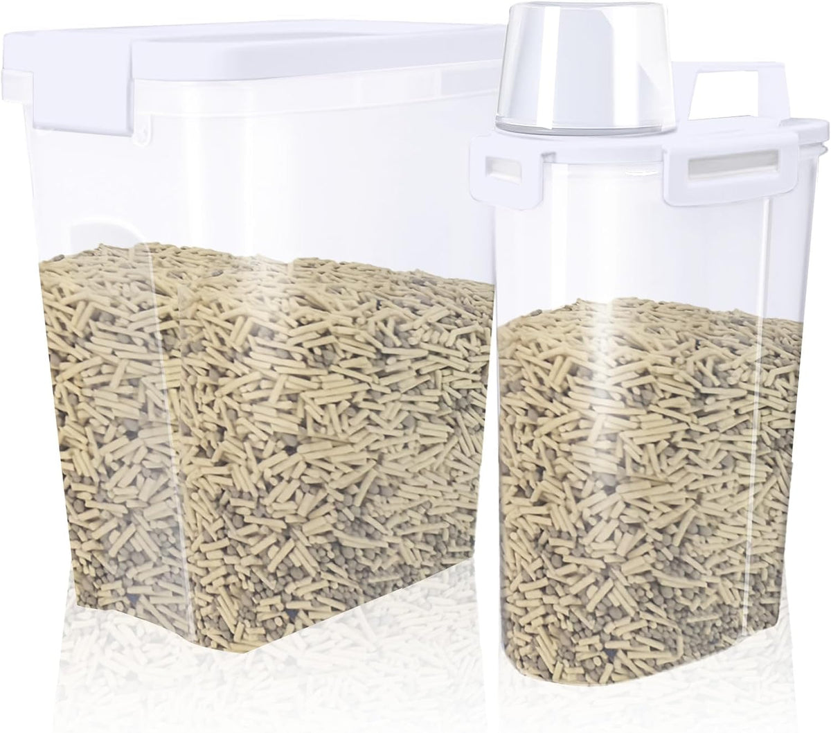 2 Pcs Cat Litter Storage Container Airtight Sealable Lid with Spout Heavy