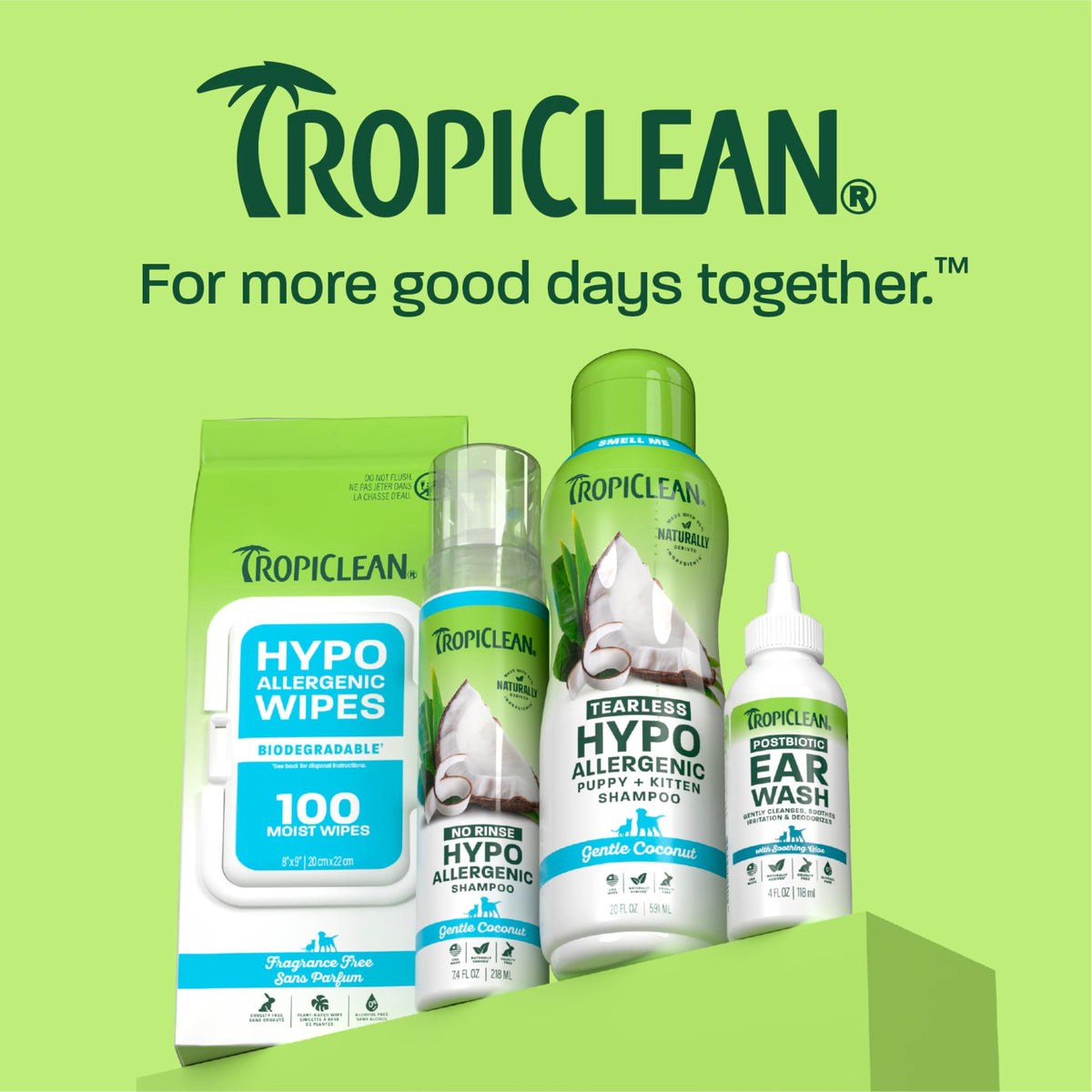 TropiClean Gentle Puppy Shampoo, Tearless Hypoallergenic Dog Shampoo, 20oz