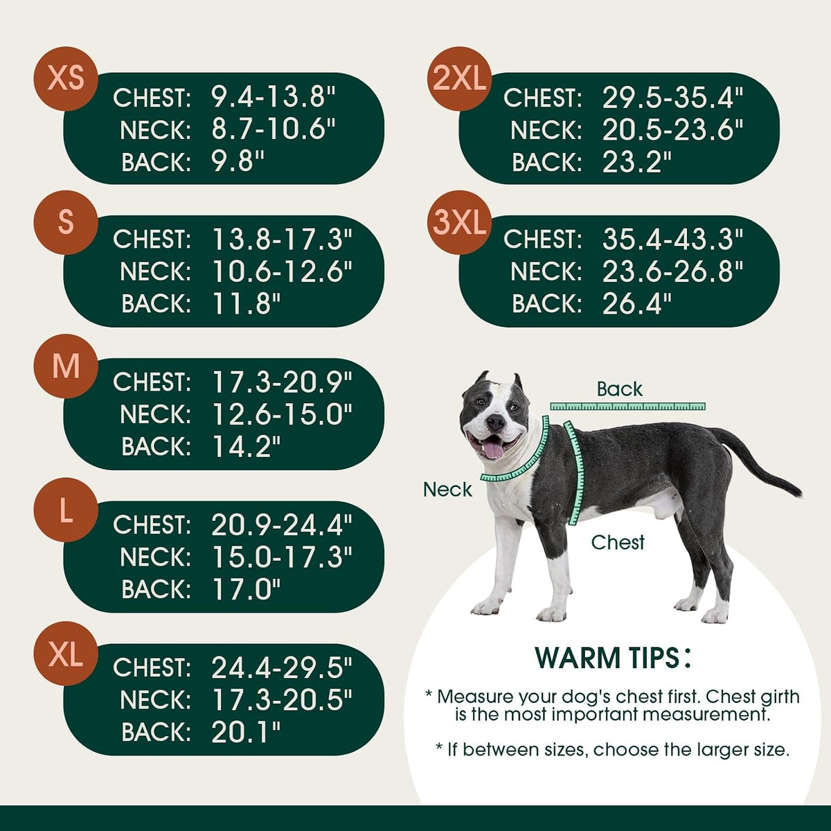 Kuoser Waterproof Dog Coat, Warm Reversible Dog Jacket with Leash Hole
