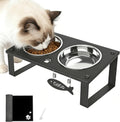 Elevated Cat Bowls with Splash Proof Mat for Kitten Puppy, 10° Tilted Raised Cat Bowl Stand Anti-Vomiting, 2 Wide Shallo