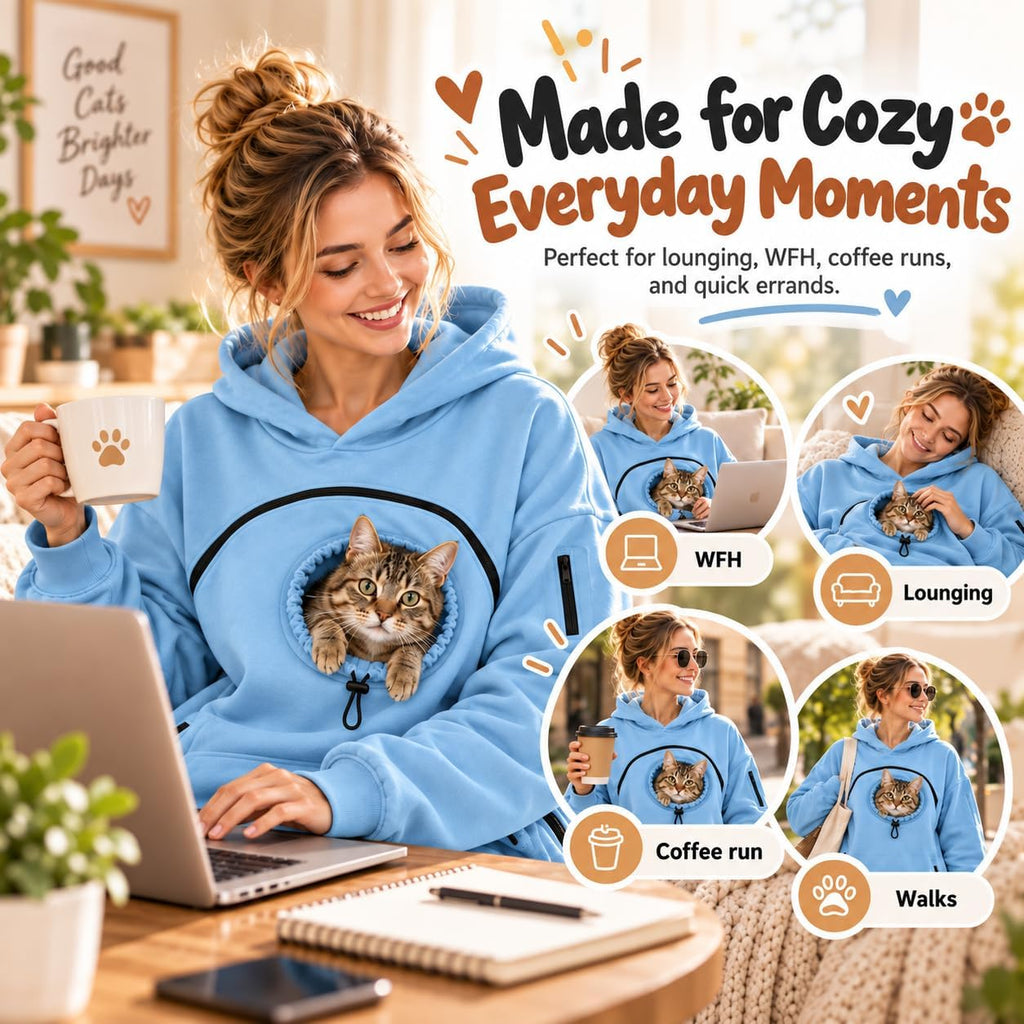 Pet Pouch Hoodie, Cat Hoodie with Dog Pouch, Pull Pocket with Dog Pouch