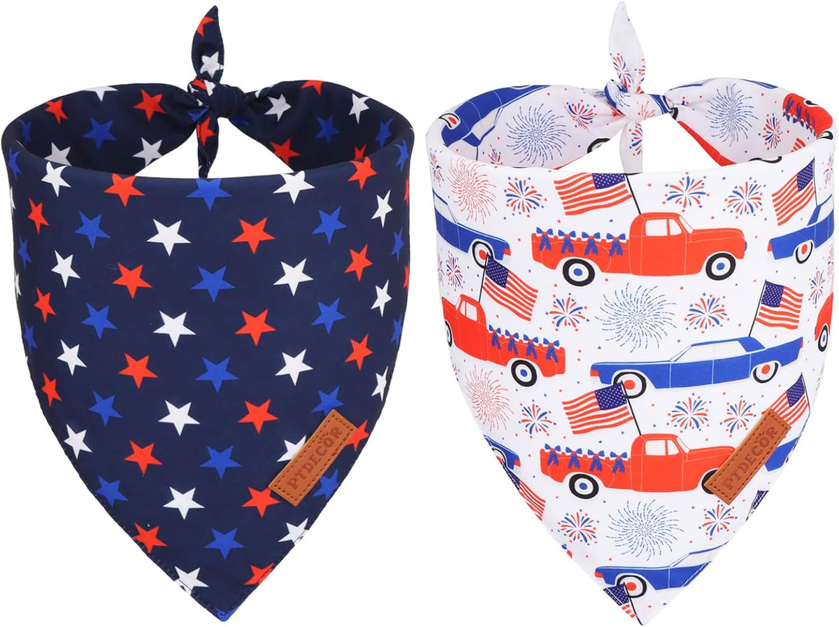 PTDECOR Fall Dog Bandanas, Pumpkin Leaf Print Thanksgiving Scarf, X-Large