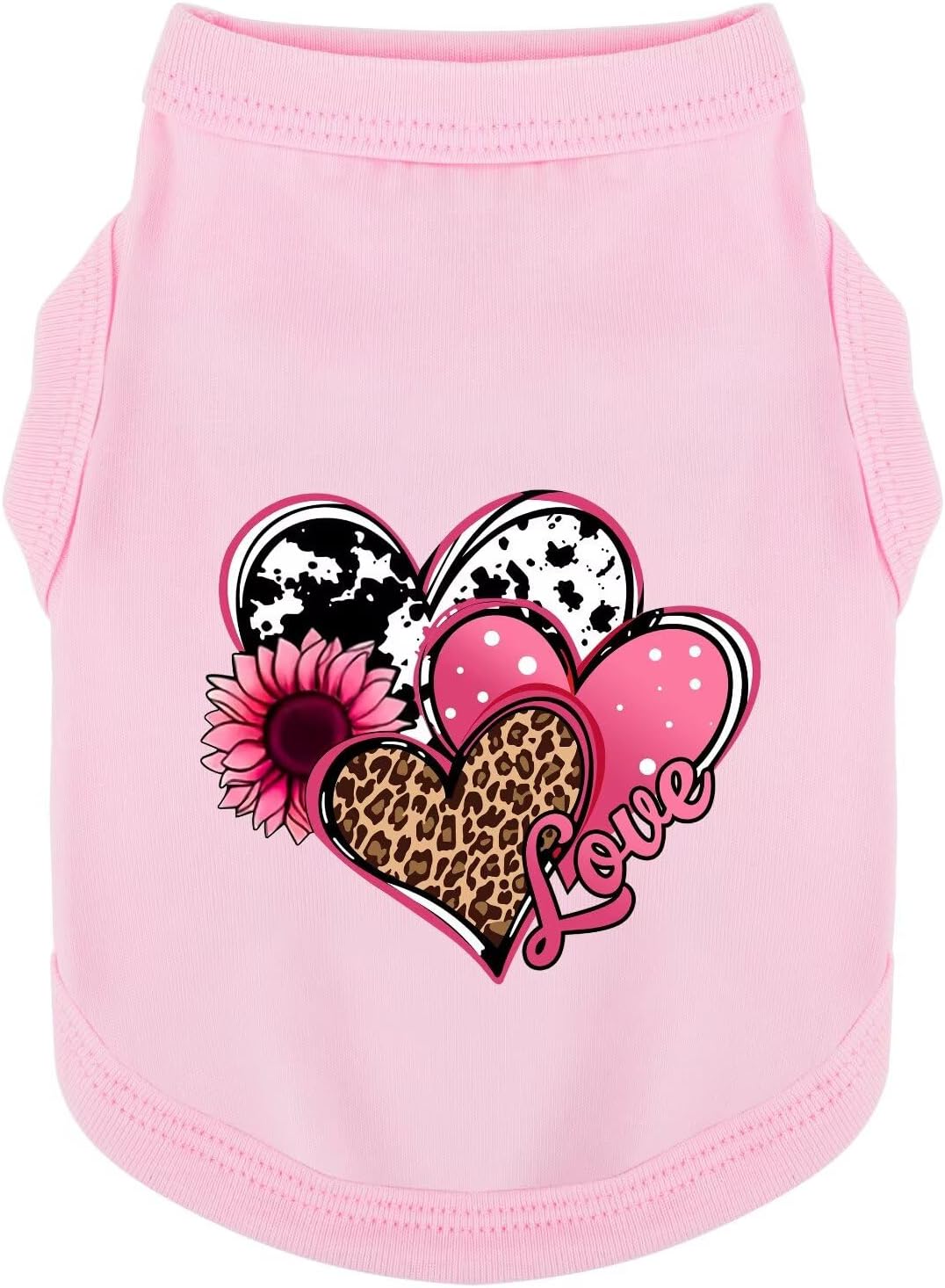 Discover Cozy Cotton Canine Wear: Soft, Lightweight, and Breathable Dog Shirt Vest with Eye-Catching Graphics (Hearts an