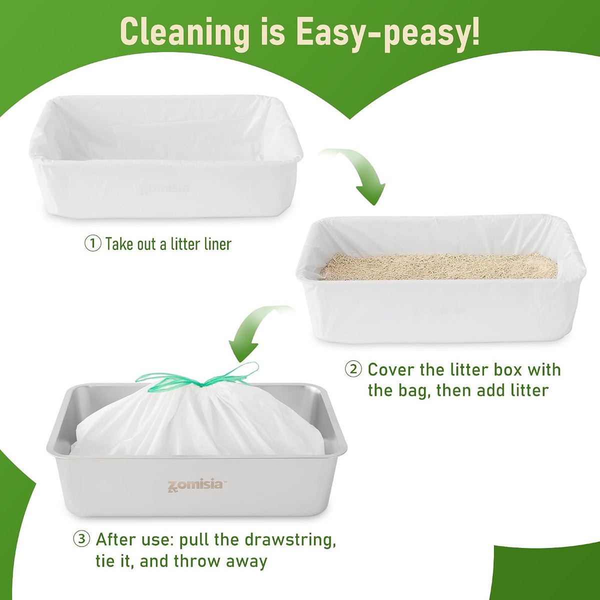 Cat Litter Box Liner XXL - 15 Count 47" x 24" Jumbo Litter Bags