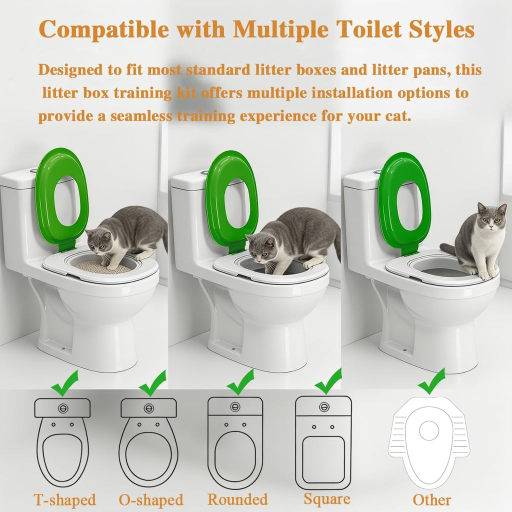 Cat Toilet Trainer Kit with Litter Scoop,5 Movable Parts