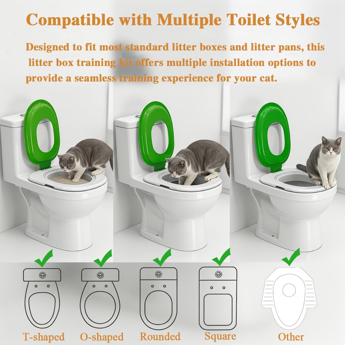 Cat Toilet Trainer Kit with Litter Scoop,5 Movable Parts